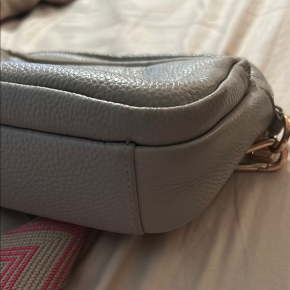 Stone Crossbody Bag with Pink Chevron Strap - Picture 5 of 15